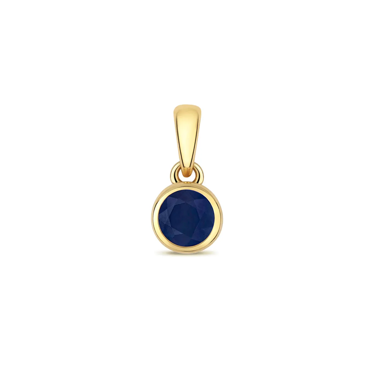 Personalised Birthstone Rubover Pendant | 9K Yellow Gold