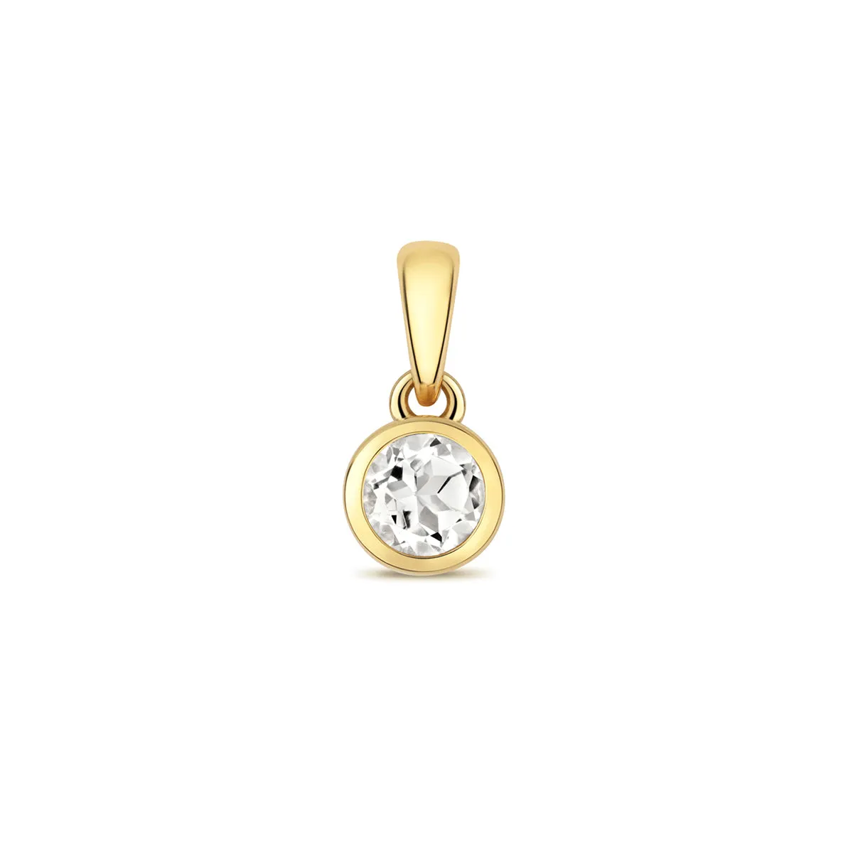 Personalised Birthstone Rubover Pendant | 9K Yellow Gold