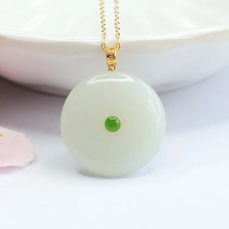 Ping An Buckle Jade Pendant Necklace with Sterling Silver - Fortune's Favor Collection