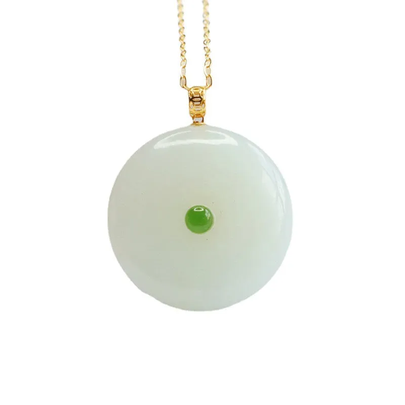 Ping An Buckle Jade Pendant Necklace with Sterling Silver - Fortune's Favor Collection