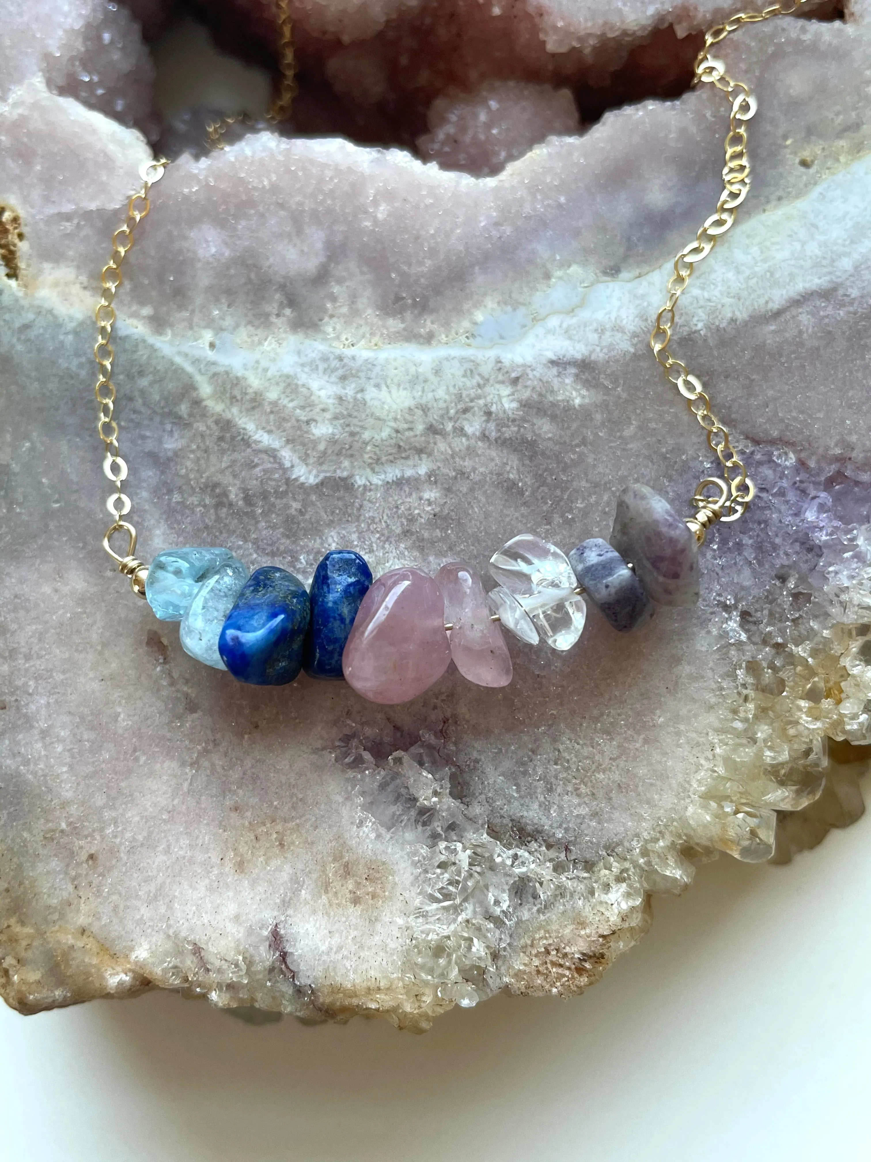 Pisces Zodiac Sign Crystal Necklace - February Birthday Gift - March Birthday Gift - Zodiac Gift - Crystal Healing