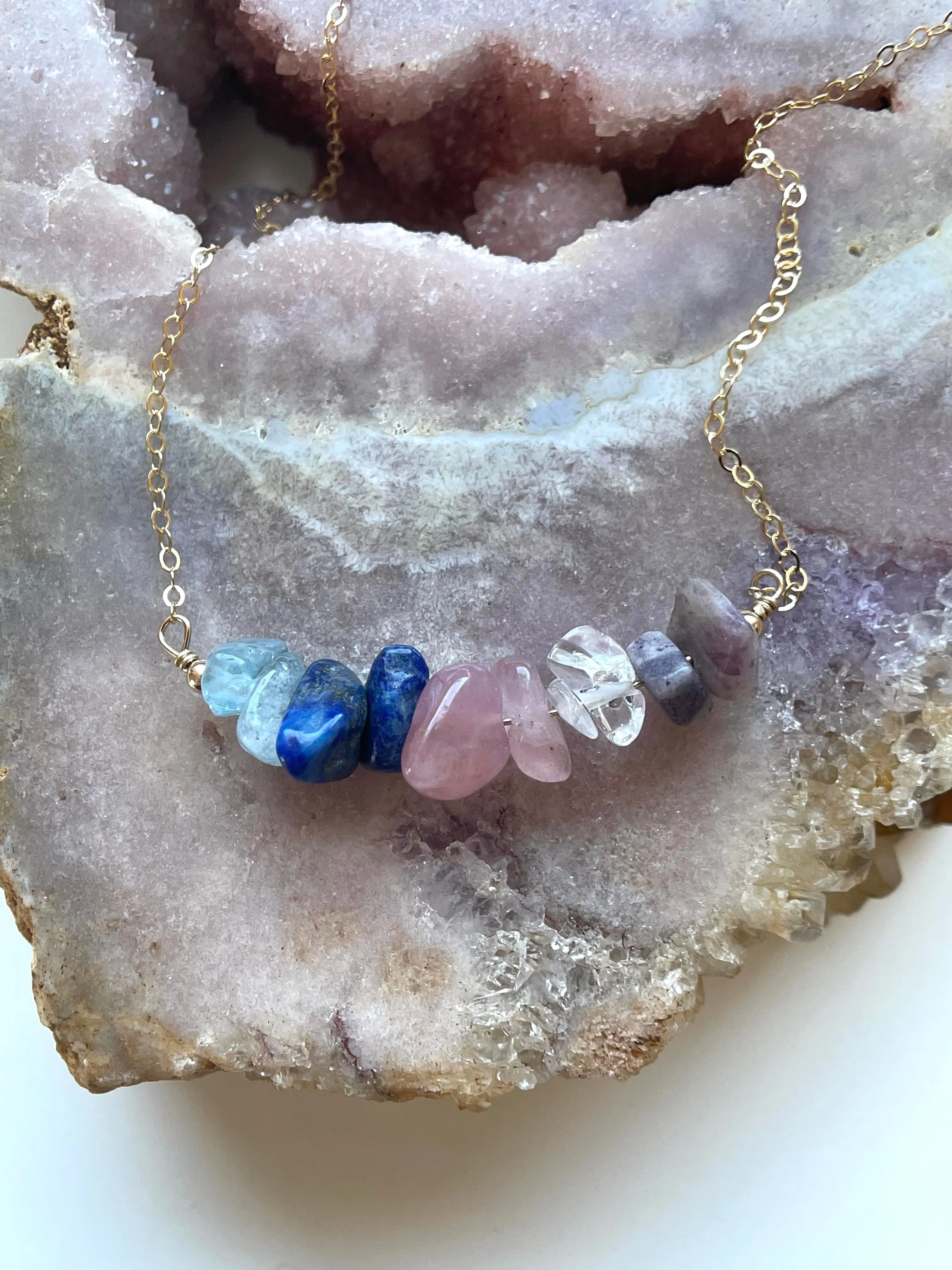 Pisces Zodiac Sign Crystal Necklace - February Birthday Gift - March Birthday Gift - Zodiac Gift - Crystal Healing