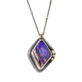 Purple Boulder Opal Necklace