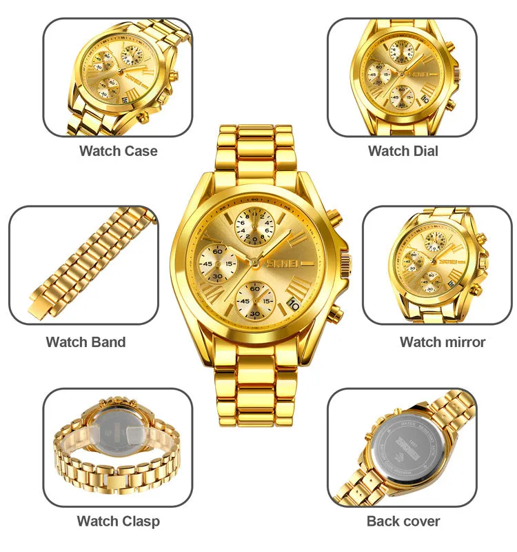 Quartz Watch Three-Eye Dial Timing Seconds Women's Watch Multi-Function Women's Business Watch