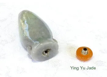 Rare Collector's Item - Green Jadeite Jade Small Bottle with Screw-On Top