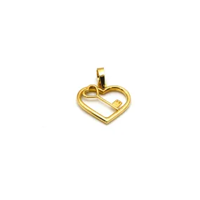 Real Gold Key Heart Pendant 1375 P 1849