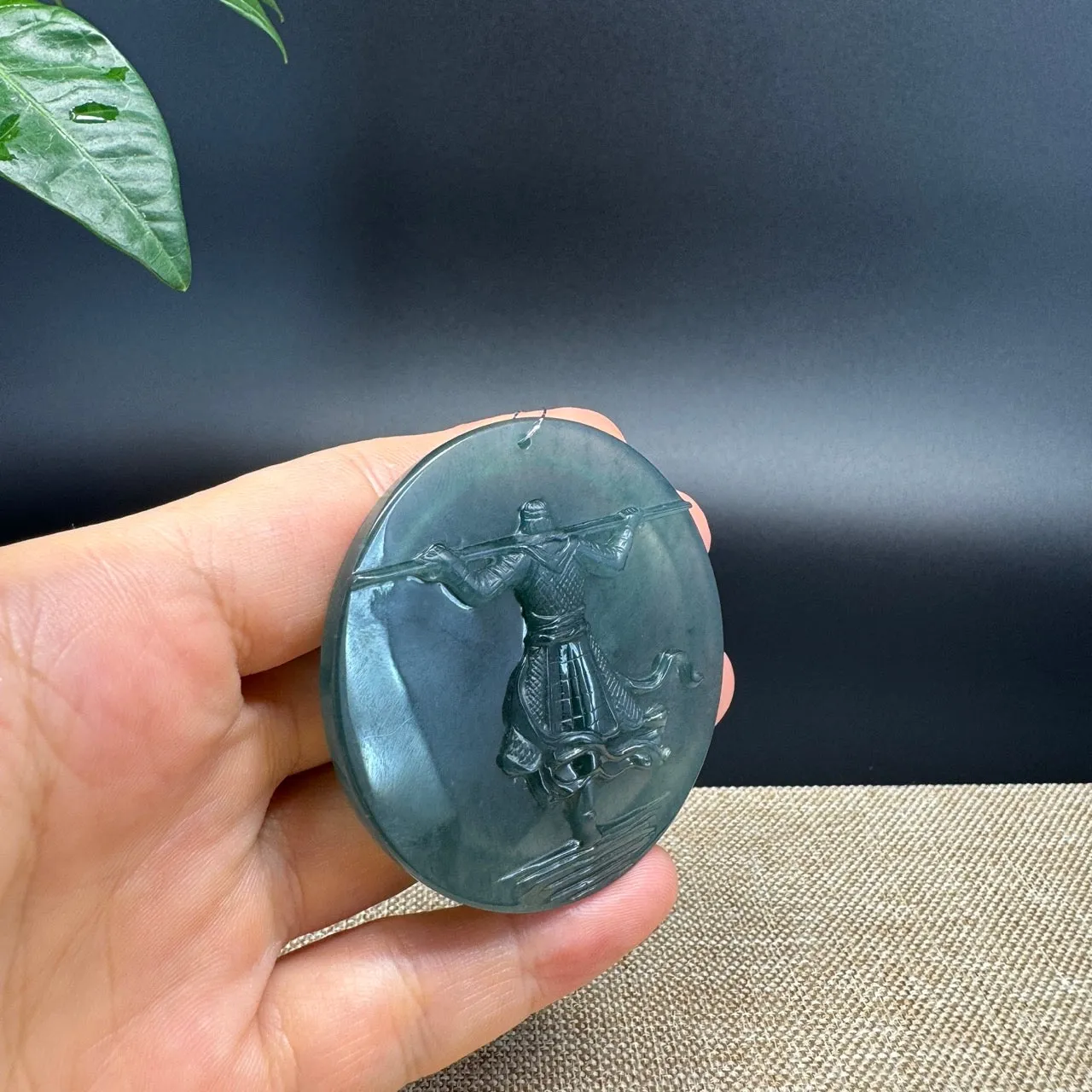 RealJade® Co. High Natural Guatemalan Blue Jadeite Jade The Return of the Monkey Kng Pendant