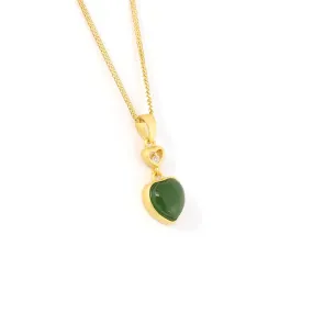 RealJade® "Love Heart" Sterling Silver Green Jade Classic Love Pendant Necklace