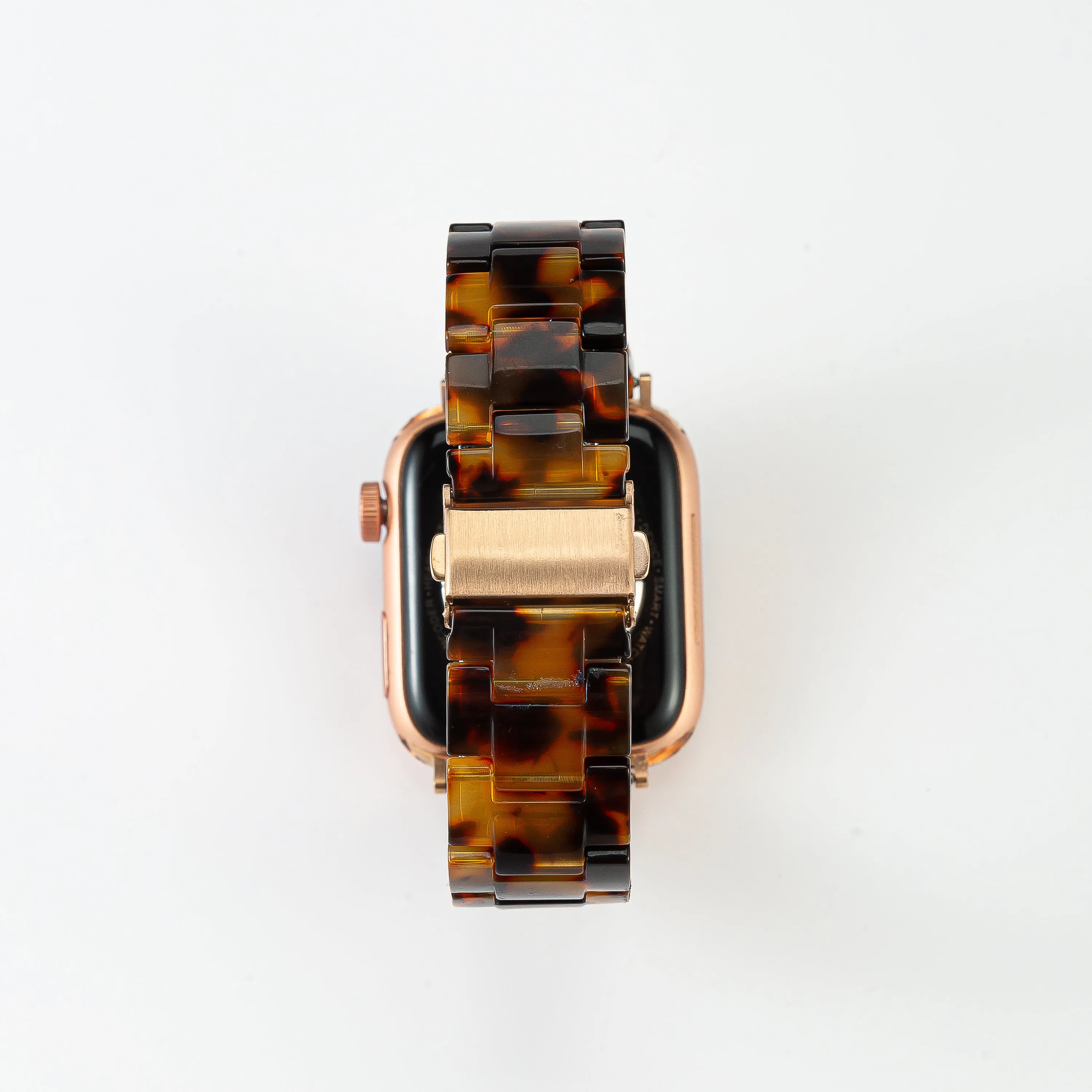 Resin Tortoise Strap / Rose Gold Buckle - 38mm, 40mm, 41mm