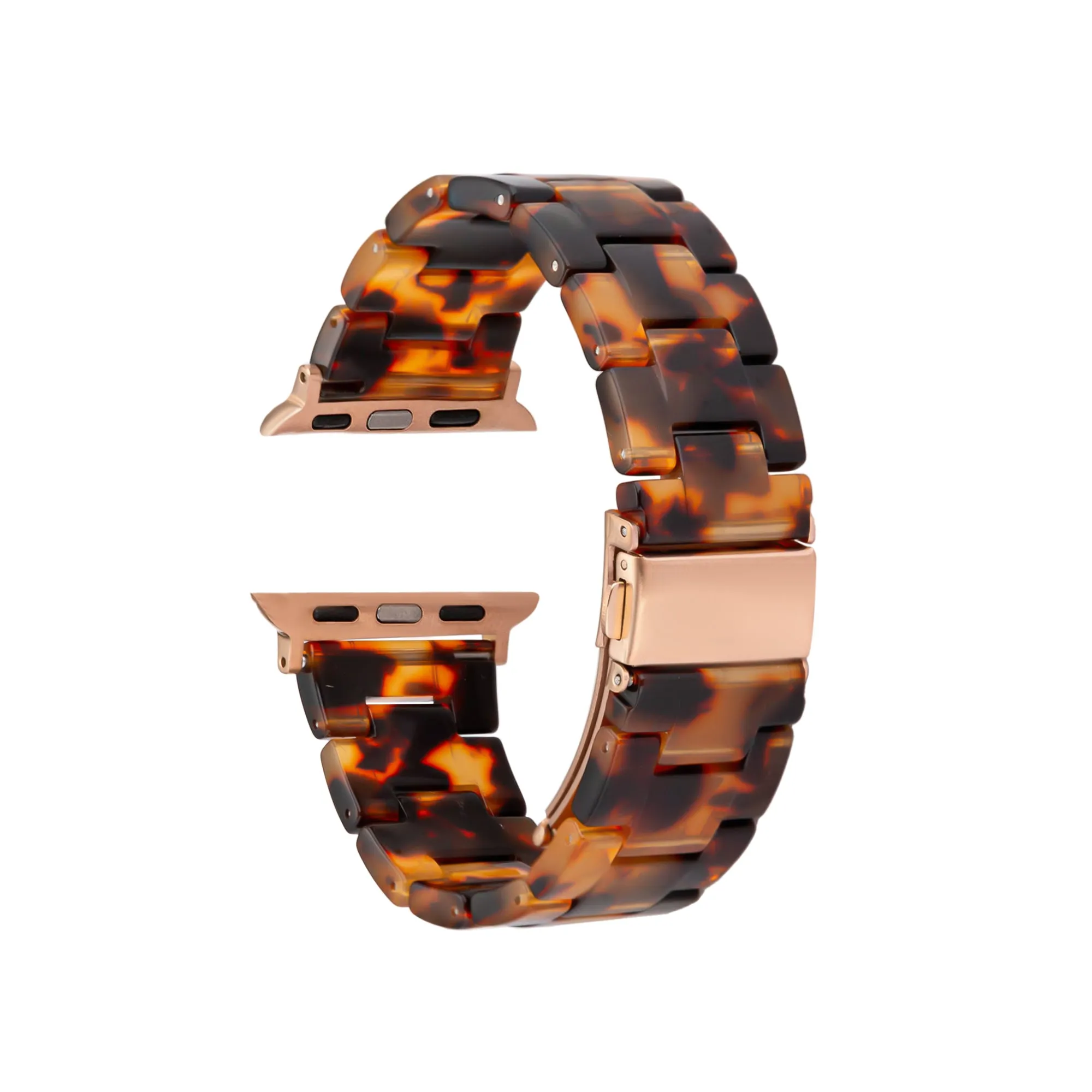 Resin Tortoise Strap / Rose Gold Buckle - 38mm, 40mm, 41mm