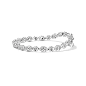 Riviera Luminous Multi Shape Diamond Bezel Set Bracelet | Platinum