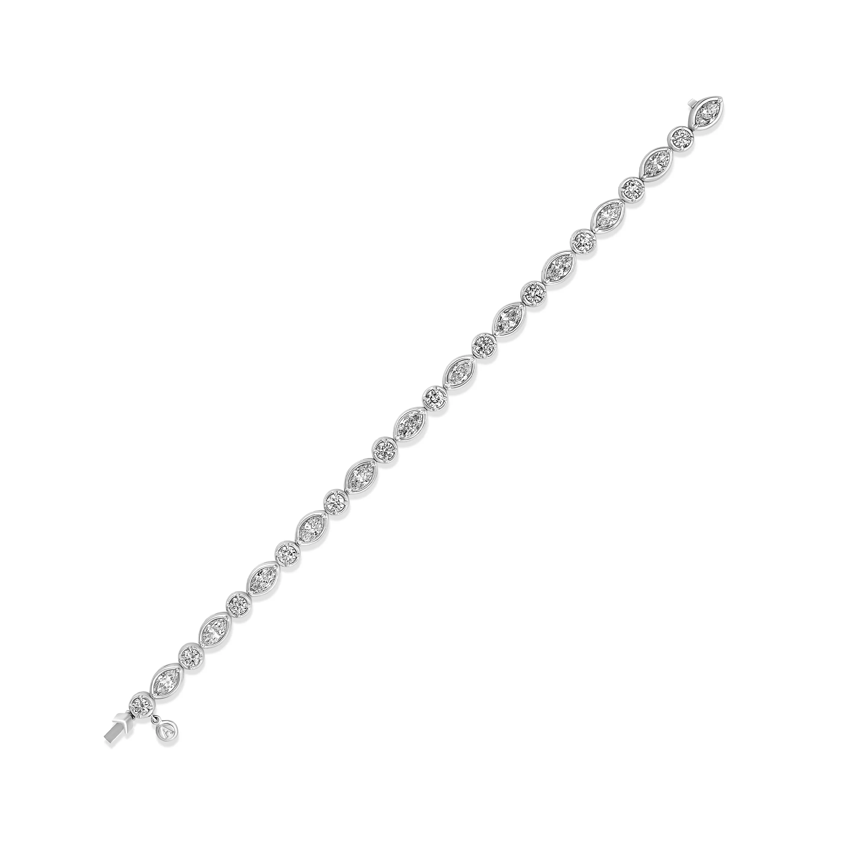 Riviera Luminous Multi Shape Diamond Bezel Set Bracelet | Platinum