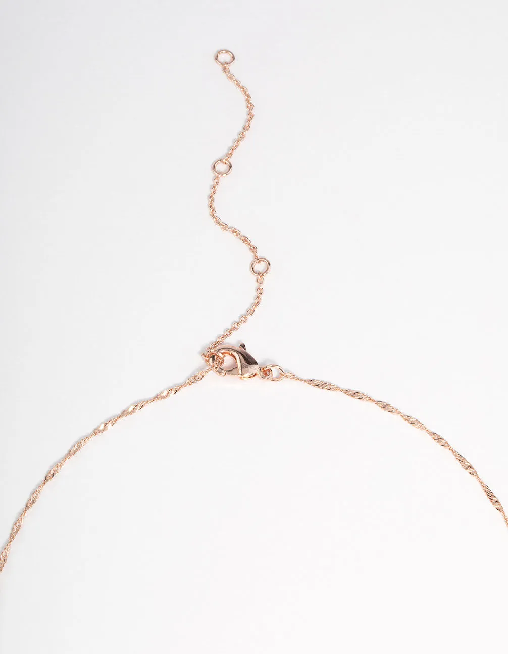 Rose Gold Plated Rose Quartz Shard Twist Necklace