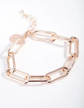 Rose Gold Rectangle Chain Link Bracelet