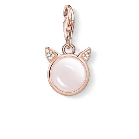 Rose Plated Sterling Silver Thomas Sabo Charm Club Rose Quartz Cat Ears