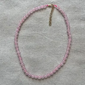 Rose Quartz 6mm Beaded Necklace - Love