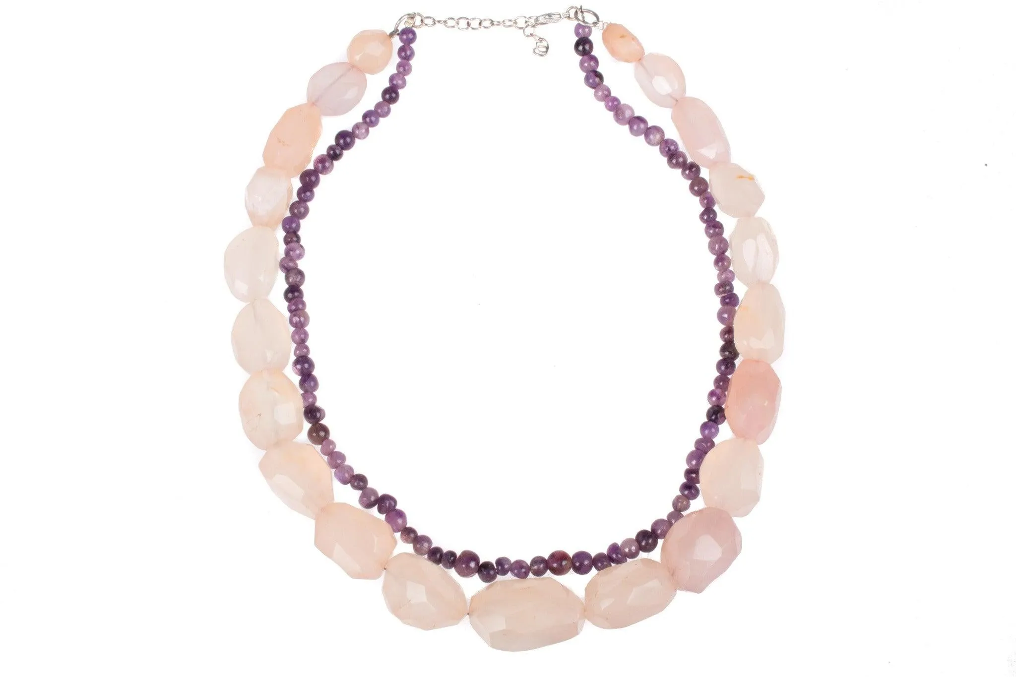 Rose Quartz and amethyst necklace. Simply stunning.