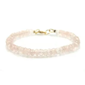 Rose Quartz Faceted Rondelle Bracelet with Gold Filled Trigger Clasp