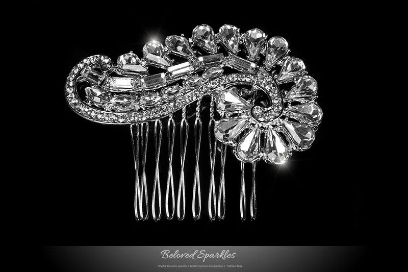 Salvia Vintage Paisley Crystal Hair Comb | Crystal