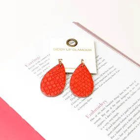 Scarlet Siren Teardrop Earrings in Coral