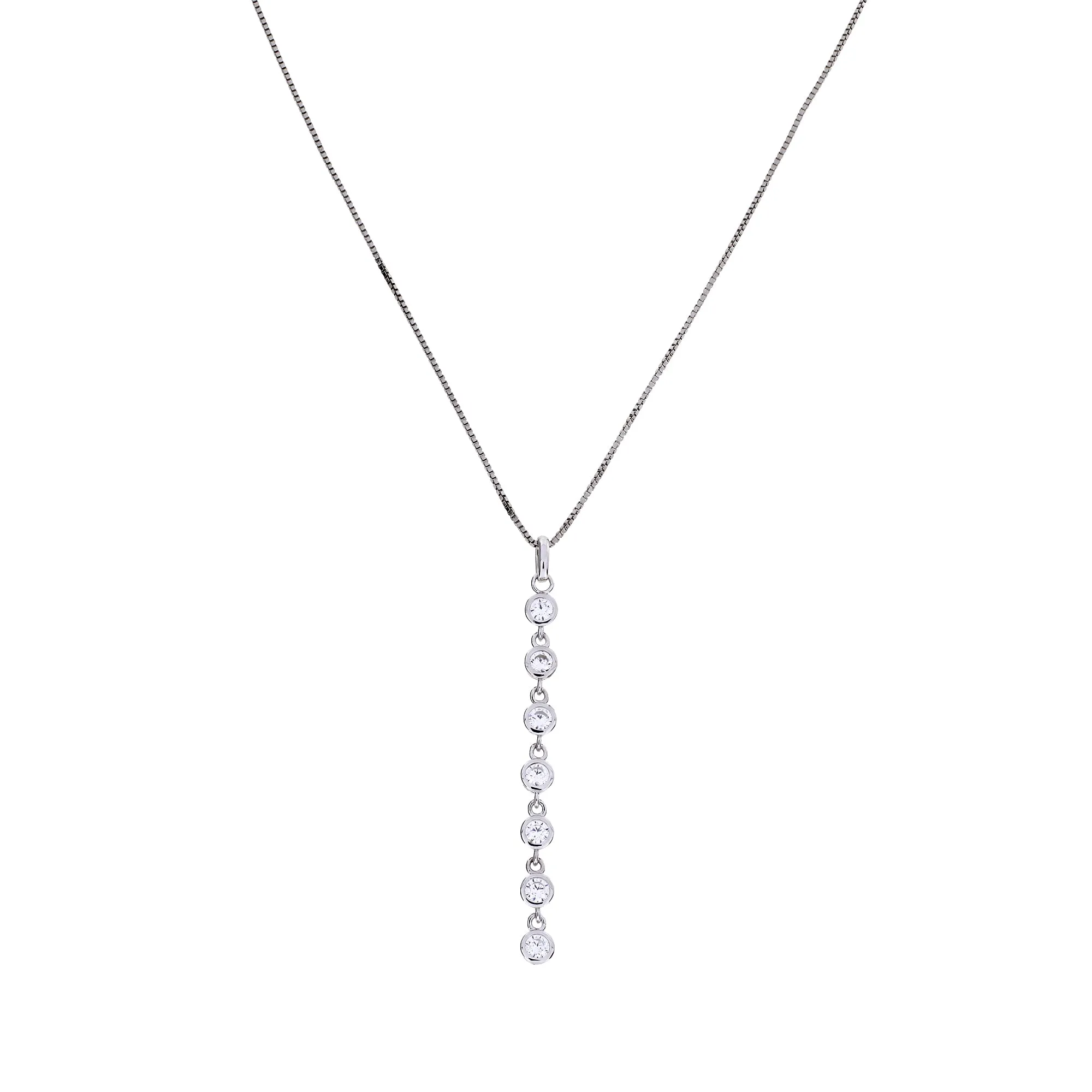 Seven Stones Sparkling Drop Pendant