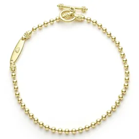 Signature Caviar 18K Gold Beaded Toggle Bracelet