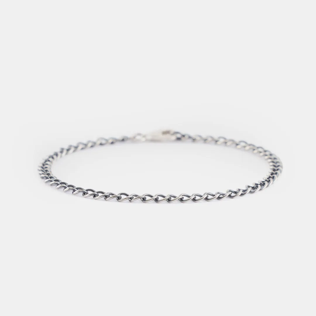 Silver Open Link Curb Chain Bracelet