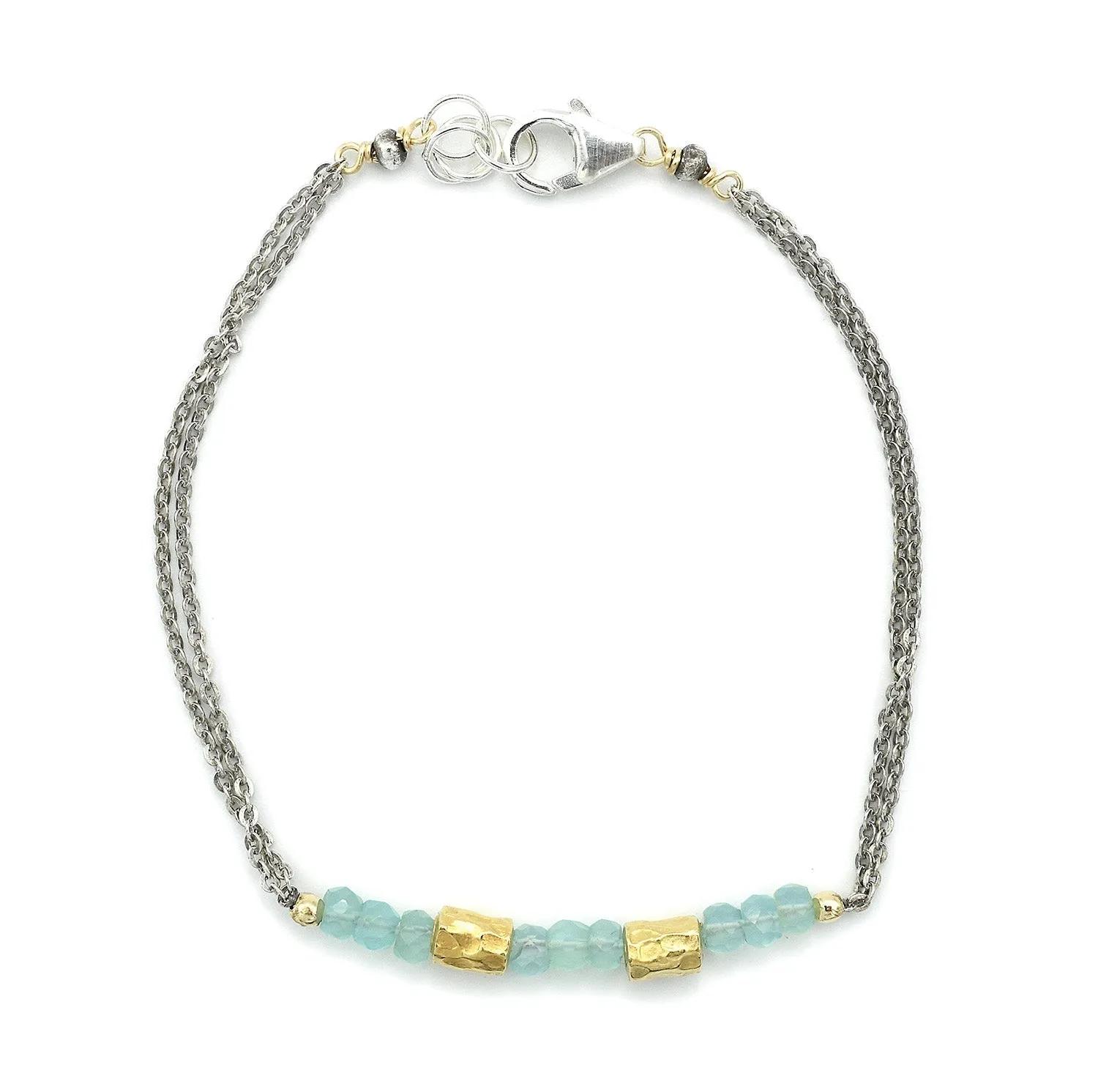 Simple Aqua Chalcedony Bracelet