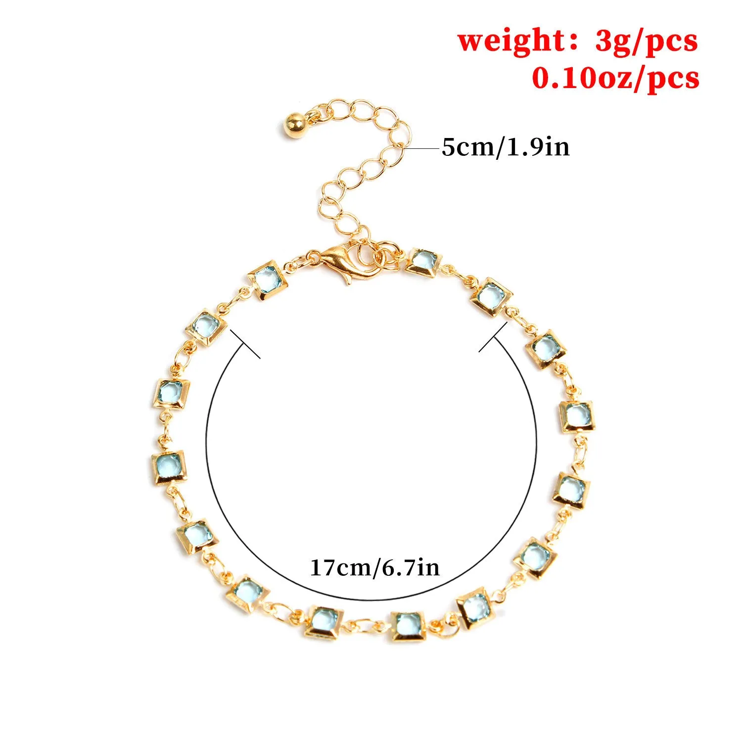 Simple Fashion Female Street Shooting Geometric Gemstone Handmade Bracelet