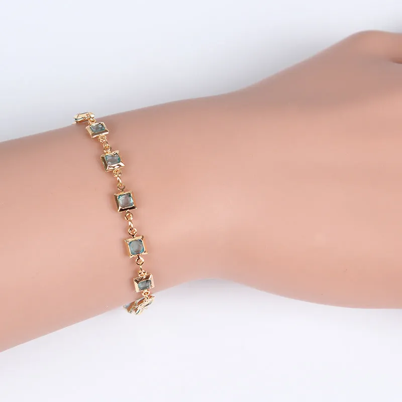 Simple Fashion Female Street Shooting Geometric Gemstone Handmade Bracelet