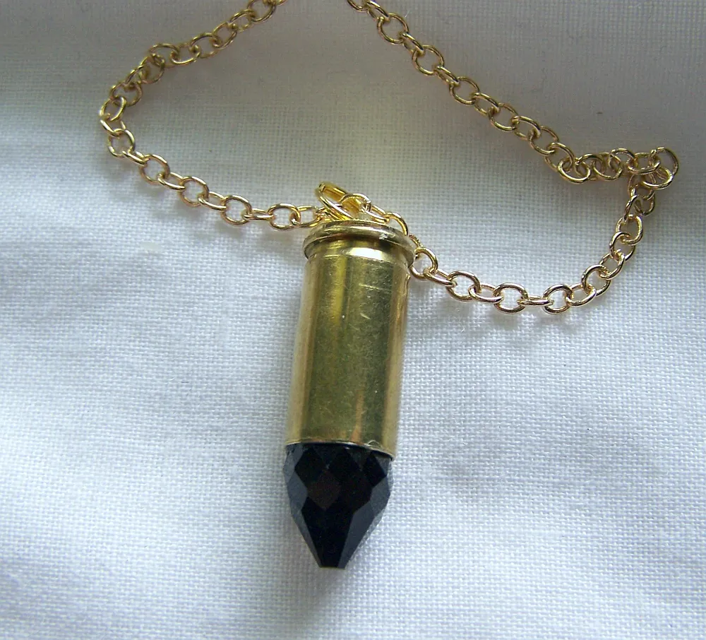 Smoky Quartz Faceted Crystal Bullet Jewelry Pendant