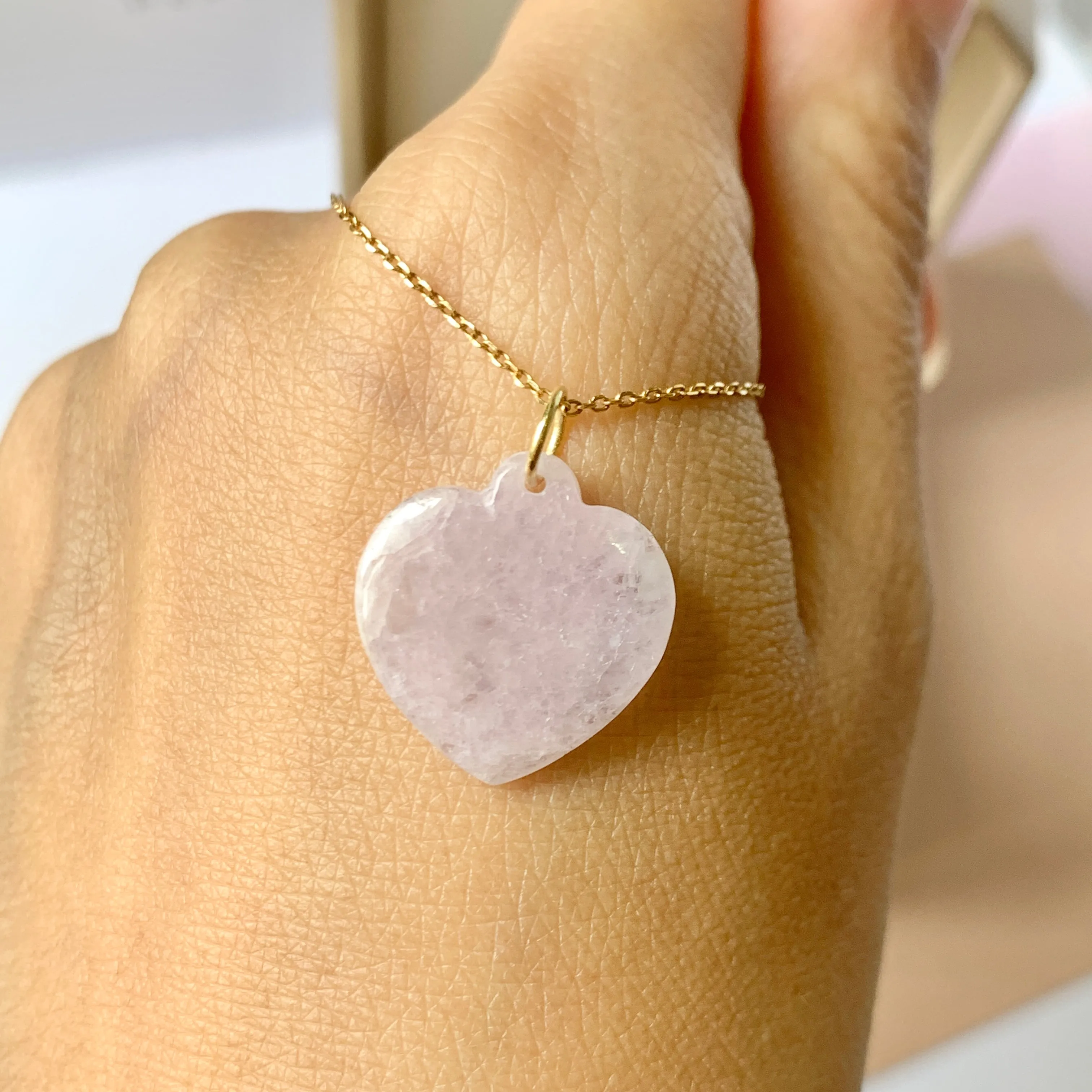 SOLD OUT: A-Grade Lavender Jadeite Bespoke Heart Pendant No.220641