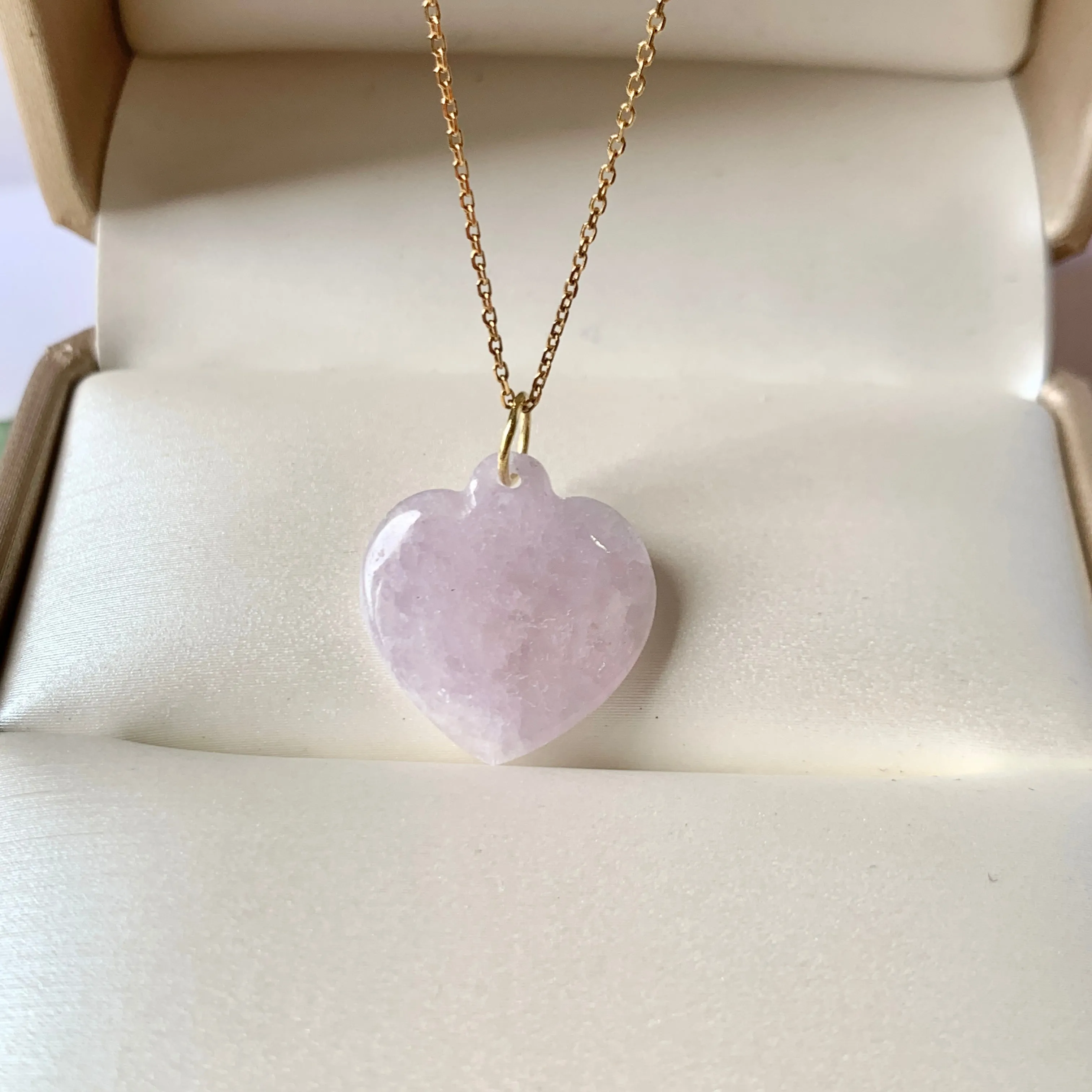 SOLD OUT: A-Grade Lavender Jadeite Bespoke Heart Pendant No.220641