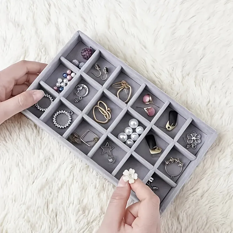 Stackable Velvet Jewelry Display for Rings Earrings and Necklaces