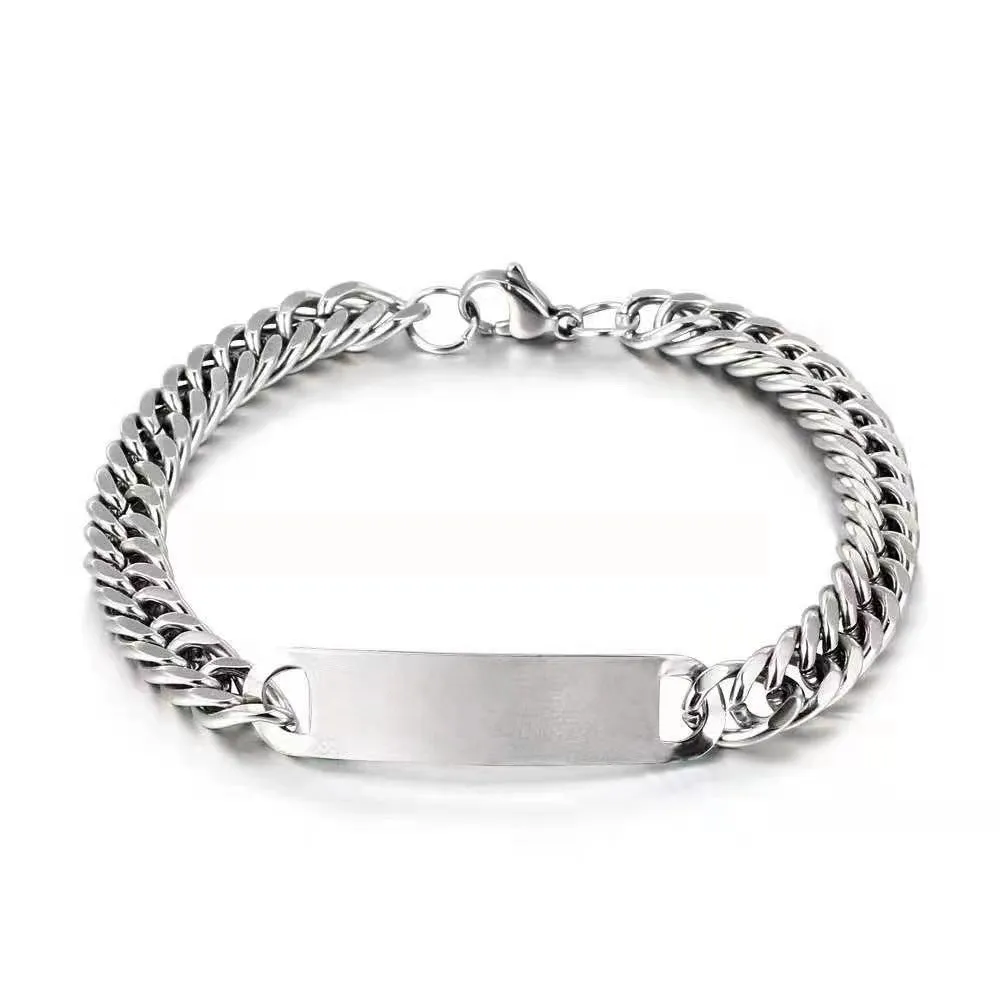 Stainless Steel Men's Bracelet Exquisite Curved Brand