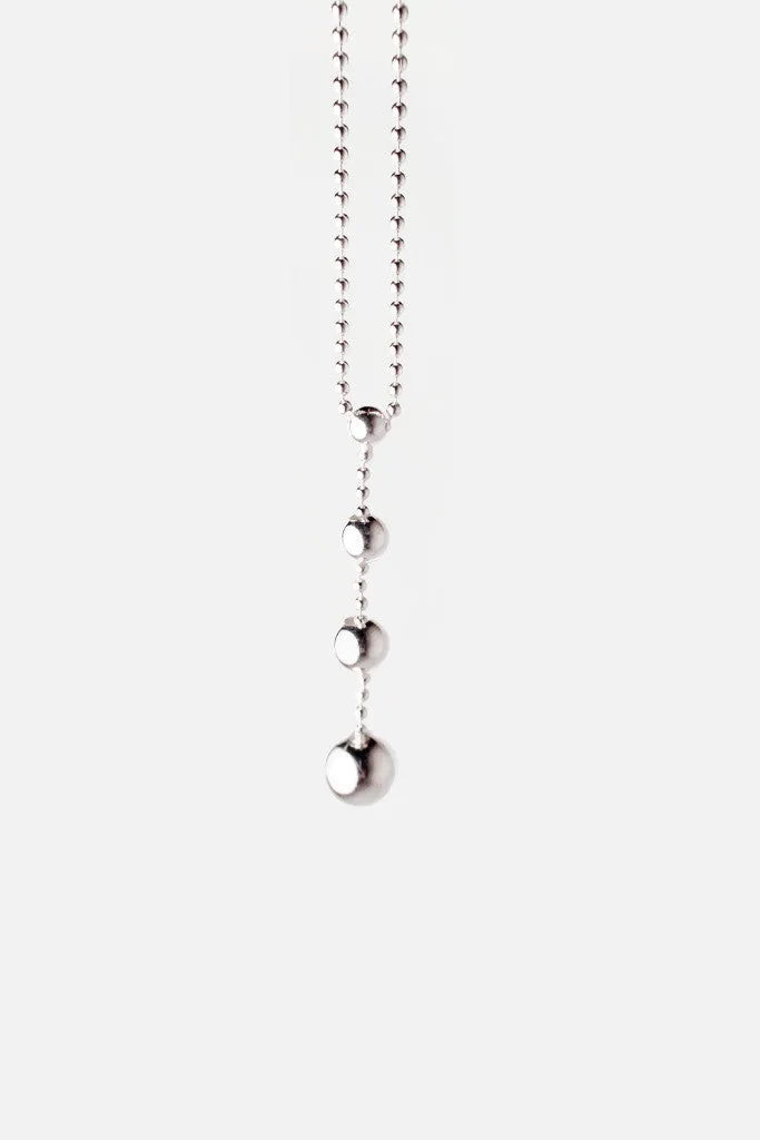 Sterling Silver Beaded Charm Necklace