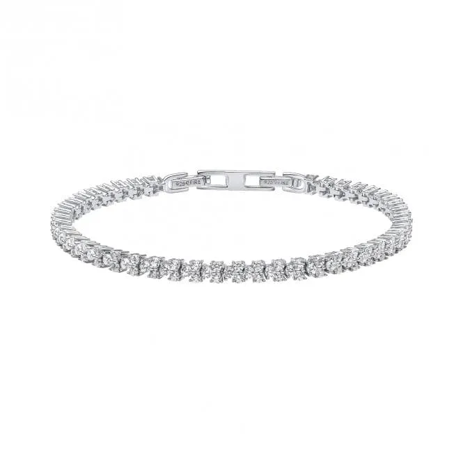 Sterling Silver Clear Cubic Zirconia Bracelet B5475