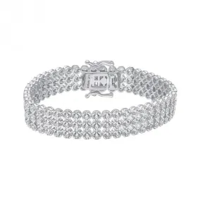 Sterling Silver Clear Cubic Zirconia Bracelet B5477