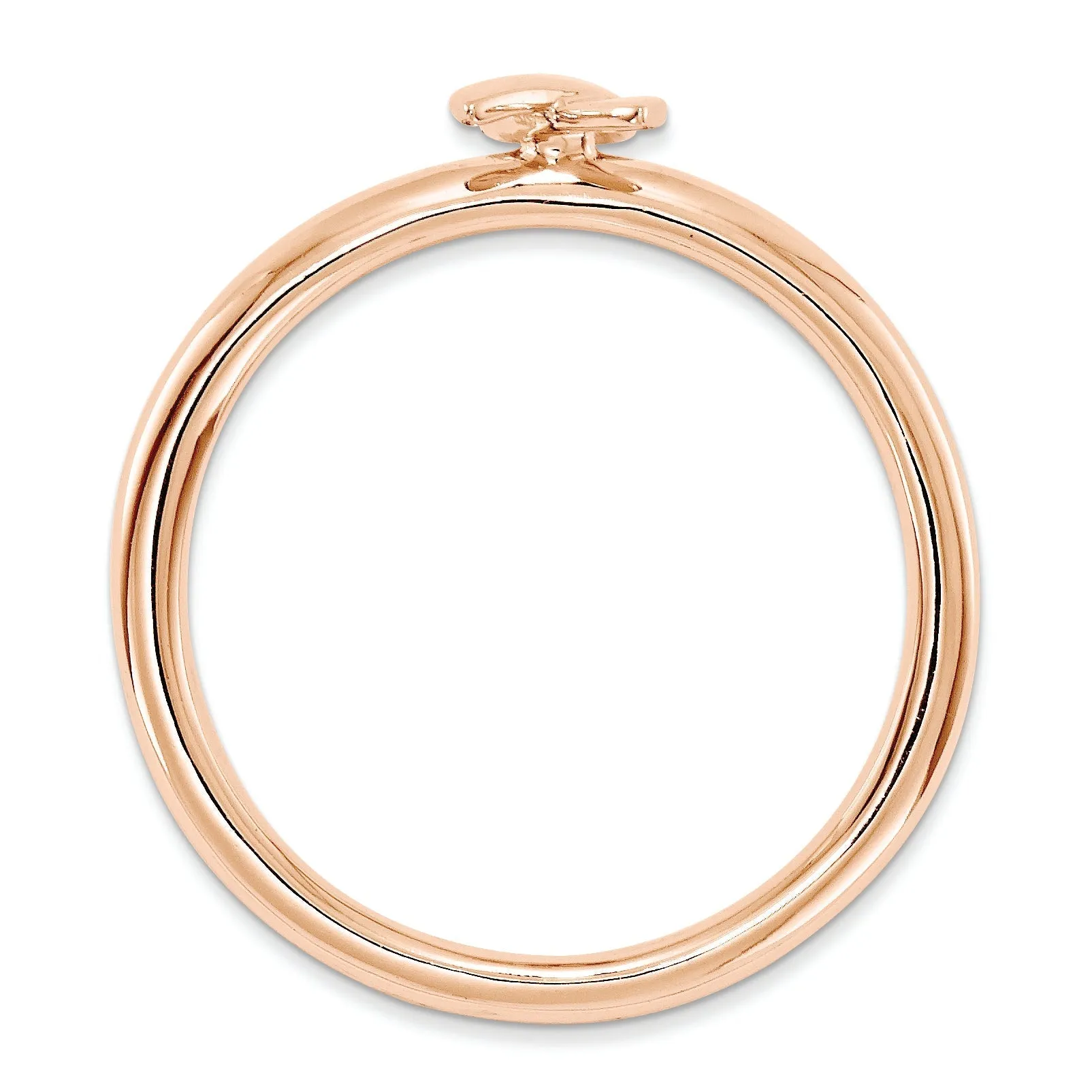 Sterling Silver Stackable Expressions Rose Gold Awareness Ribbon Ring