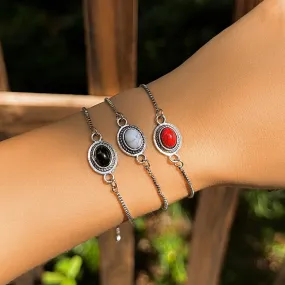 Stone multicolor adjustable bracelet