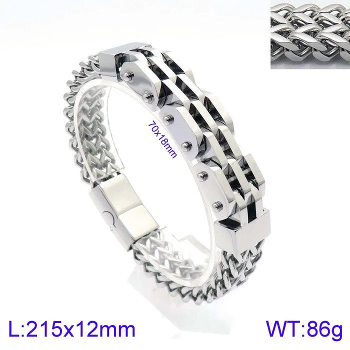 Stylish Double-Layered Titanium Steel Bracelet for Men - European and American Design