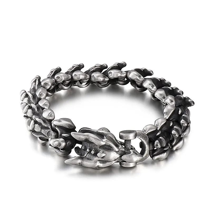 Stylish Retro Titanium Steel Men's Bracelet - Bold European and American Design