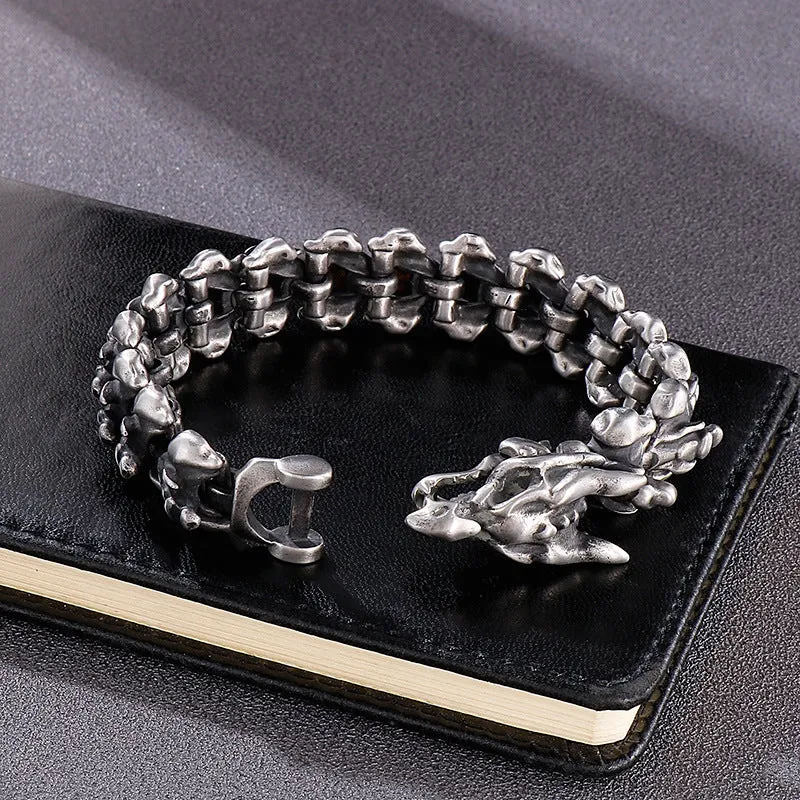 Stylish Retro Titanium Steel Men's Bracelet - Bold European and American Design