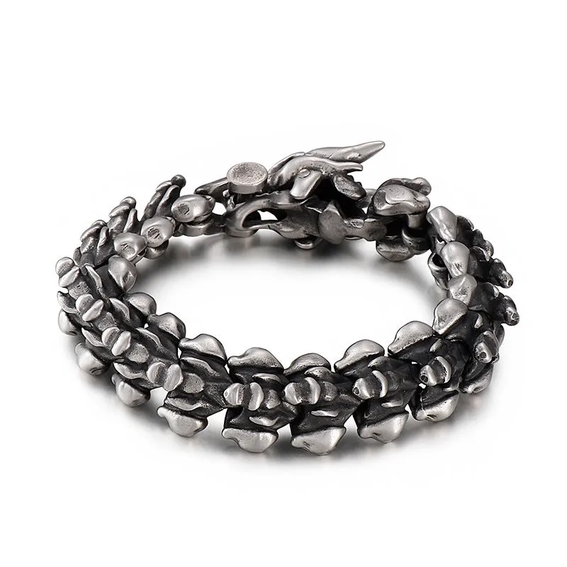 Stylish Retro Titanium Steel Men's Bracelet - Bold European and American Design