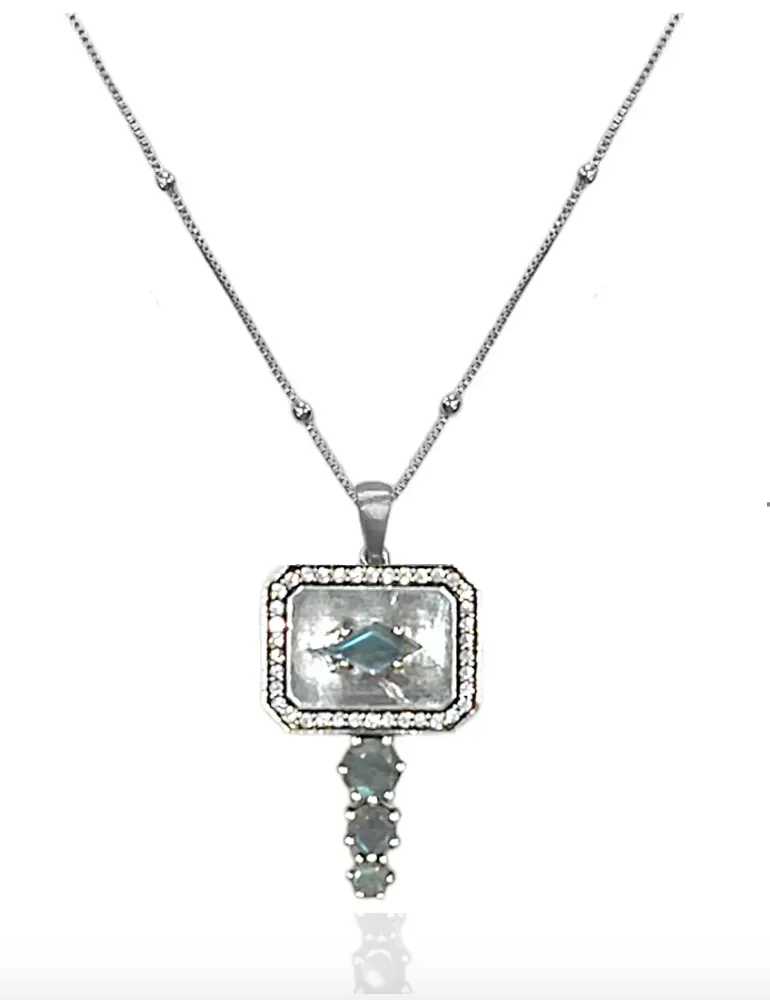 Tat2 Silver Labradorite Dalia Necklace