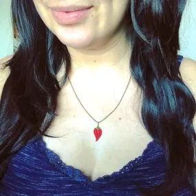 Teeny Tiny Beaded Chili Pepper Necklace