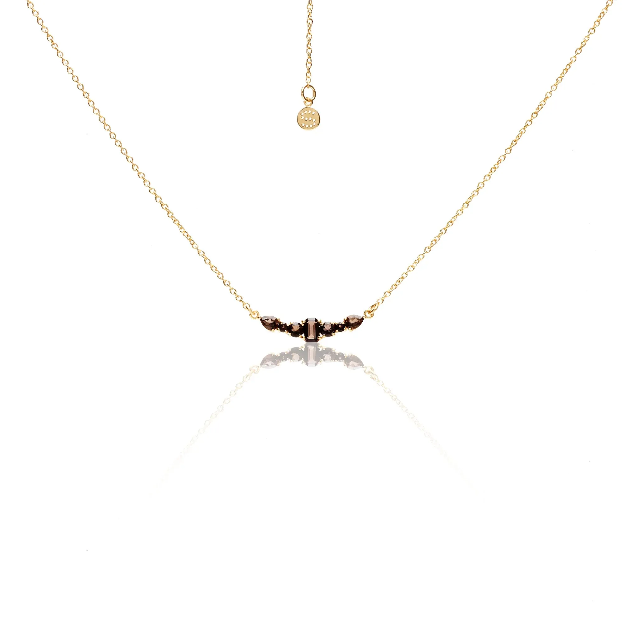 Theia Necklace | Smokey Quartz & Gold