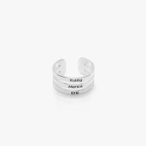 Three Names Personalized Ring, Name Personalized  Stackable Name Ring- 925 Silver