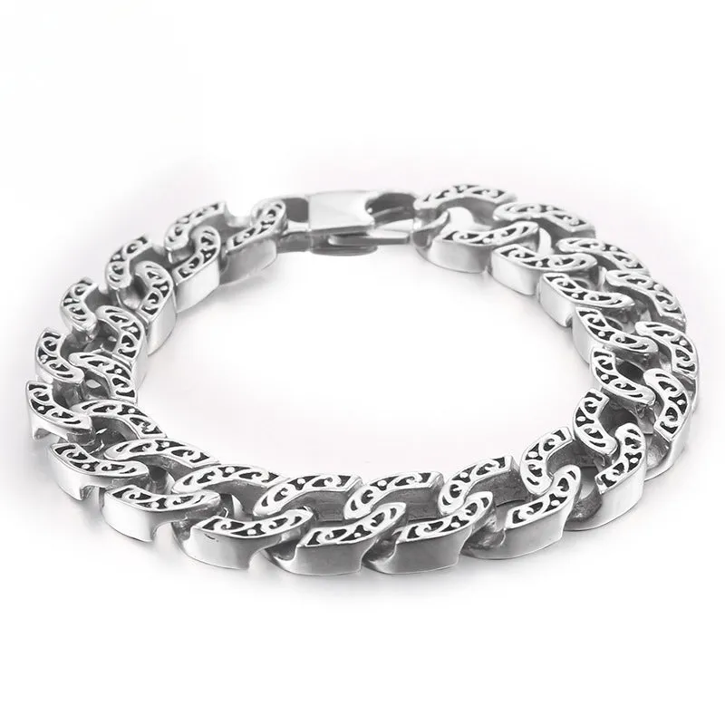 Titanium Steel Men's Bracelet with Fashionable Totem Design – Simple and Stylish Jewelry for Him