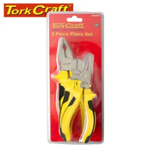 TORK CRAFT PLIER 3PC KIT COMB/SIDE/LONG NOSE PLIER TC603003